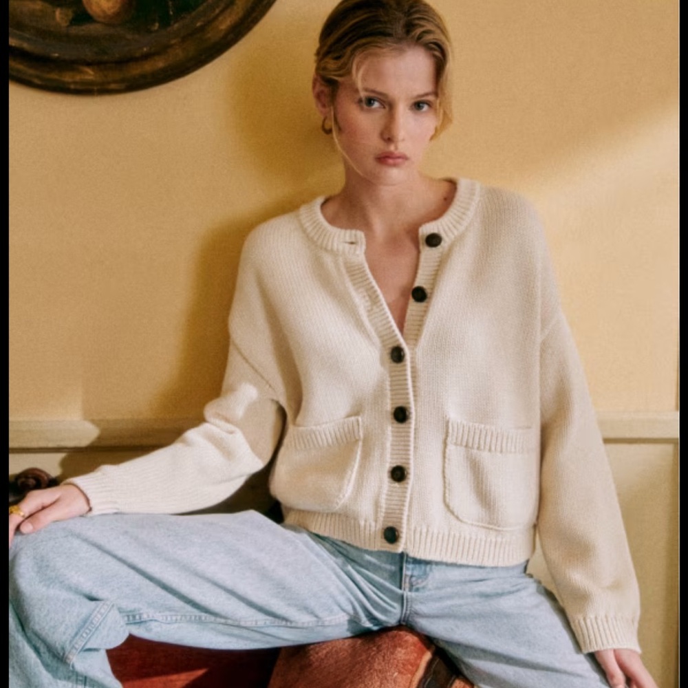 Sezane Titouan Cardigan Natural - Size M